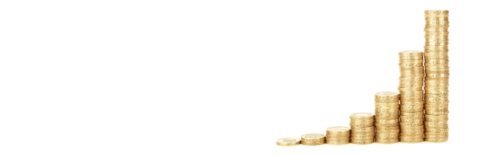 Piles of coins arranged in ascending order 